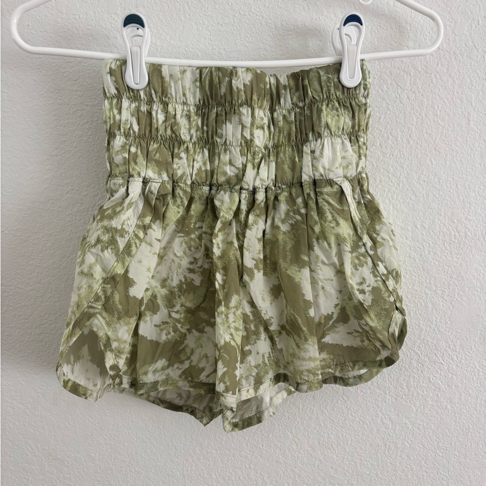Olive Tie-Dye Women's Athletic Shorts